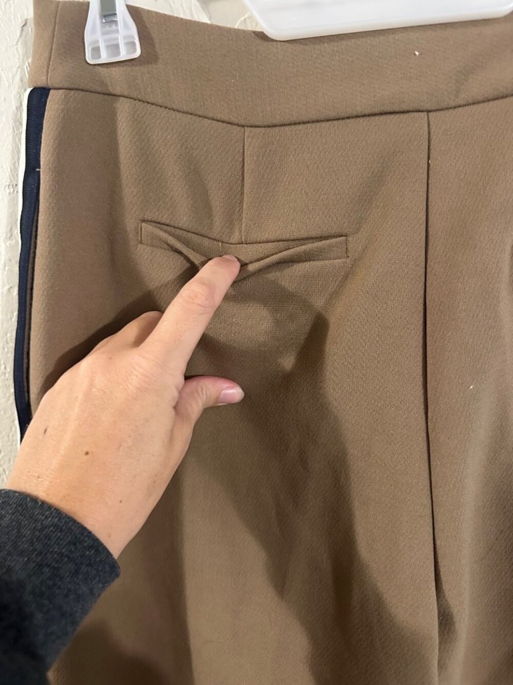 Zara Brown Pleated Pin Striped Casual Dressy Professional Pants - Picture 9 of 10